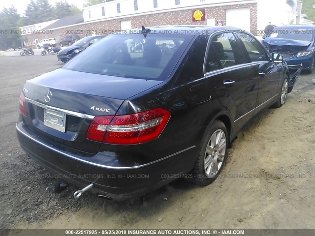 WDDHF8JB4DA685335 - 2013 MERCEDES-BENZ E 350 4MATIC BLACK photo 4