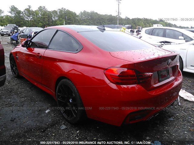 WBS3R9C52GK337937 - 2016 BMW M4 RED photo 3