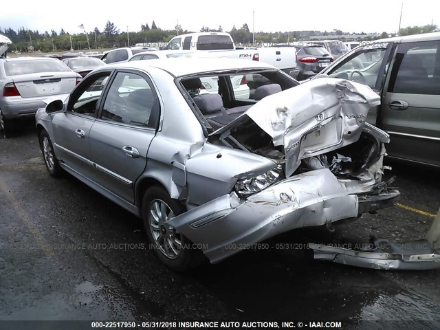 KMHWF35H24A073326 - 2004 HYUNDAI SONATA GLS/LX SILVER photo 3