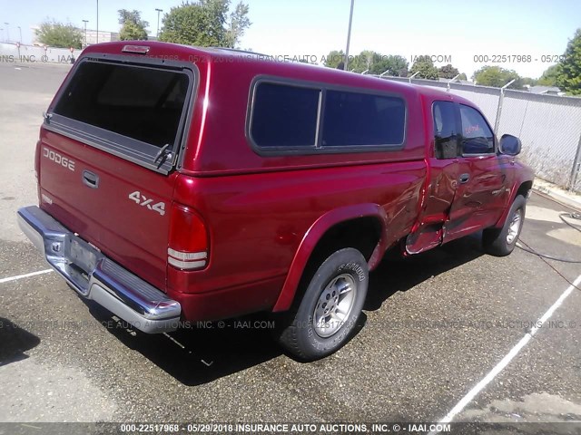 1B7GG23Y9VS165256 - 1997 DODGE DAKOTA MAROON photo 4