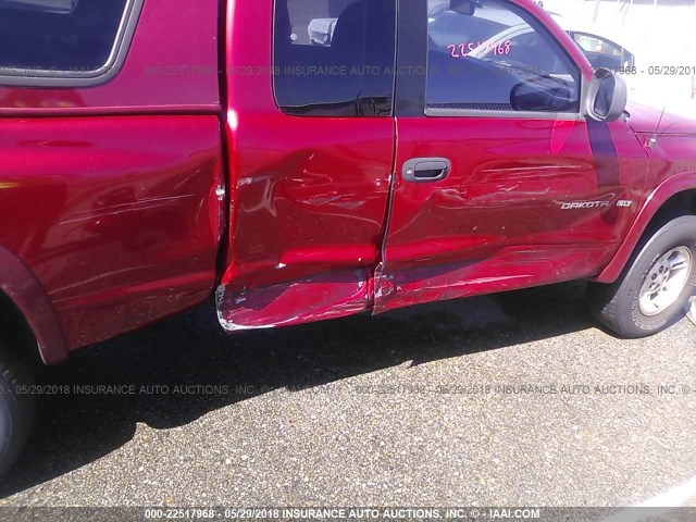 1B7GG23Y9VS165256 - 1997 DODGE DAKOTA MAROON photo 6