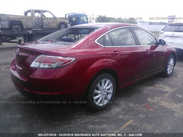 1YVHZ8DH6C5M31421 - 2012 MAZDA 6 I RED photo 4