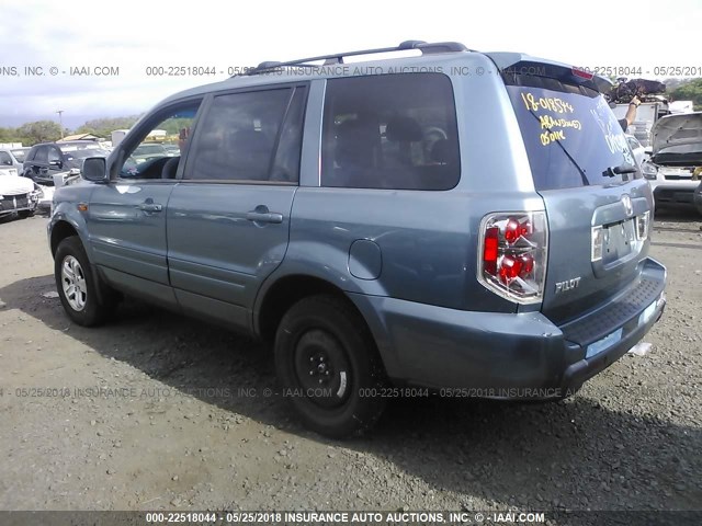 5FNYF28288B005396 - 2008 HONDA PILOT VP BLUE photo 3