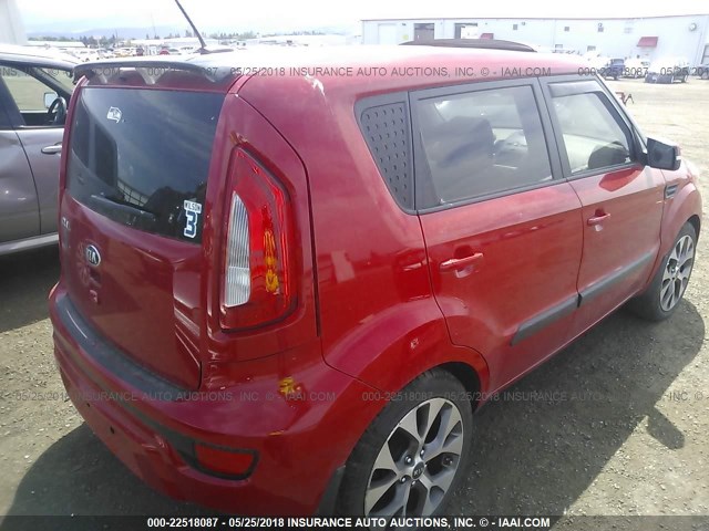 KNDJT2A65D7616865 - 2013 KIA SOUL +/!/SPORT RED photo 4