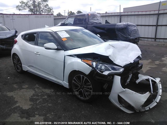 KMHTC6AE4GU296706 - 2016 HYUNDAI VELOSTER TURBO WHITE photo 1