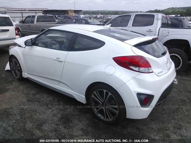 KMHTC6AE4GU296706 - 2016 HYUNDAI VELOSTER TURBO WHITE photo 3