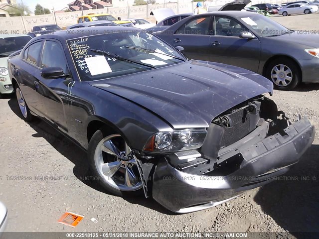 2C3CDXCT2EH143751 - 2014 DODGE CHARGER R/T GRAY photo 1