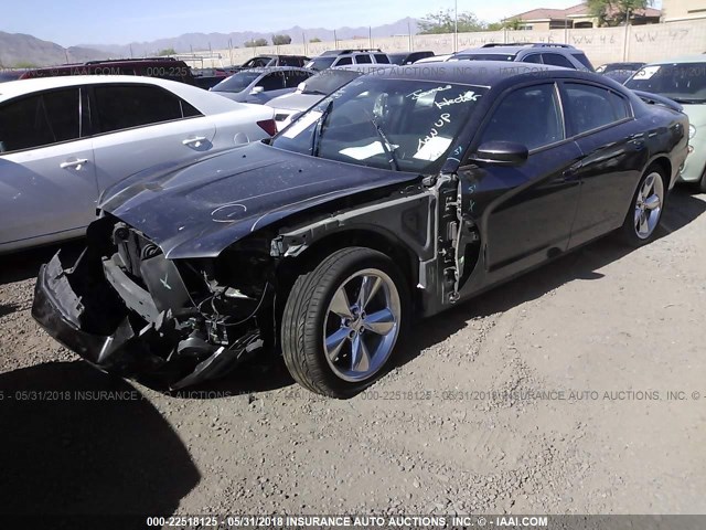 2C3CDXCT2EH143751 - 2014 DODGE CHARGER R/T GRAY photo 2