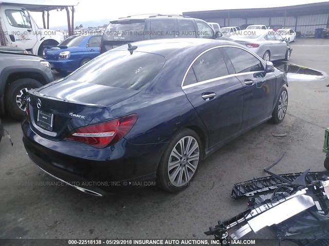 WDDSJ4GB7JN519240 - 2018 MERCEDES-BENZ CLA 250 4MATIC Dark Blue photo 4