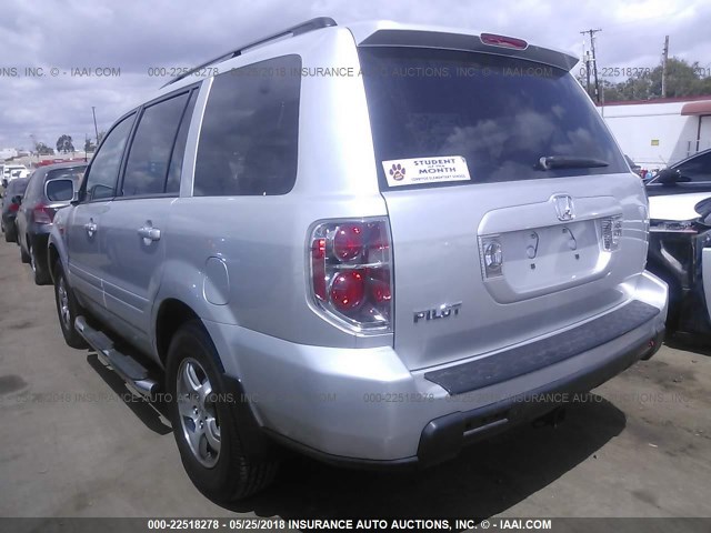 5FNYF285X6B045180 - 2006 HONDA PILOT EX SILVER photo 3