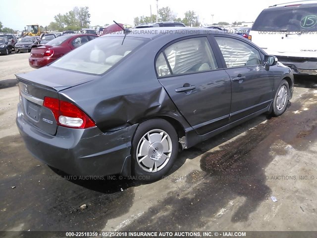 JHMFA3F28AS002407 - 2010 HONDA CIVIC HYBRID GRAY photo 4