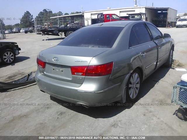 5NPEU46F49H542876 - 2009 HYUNDAI SONATA SE/LIMITED GREEN photo 4