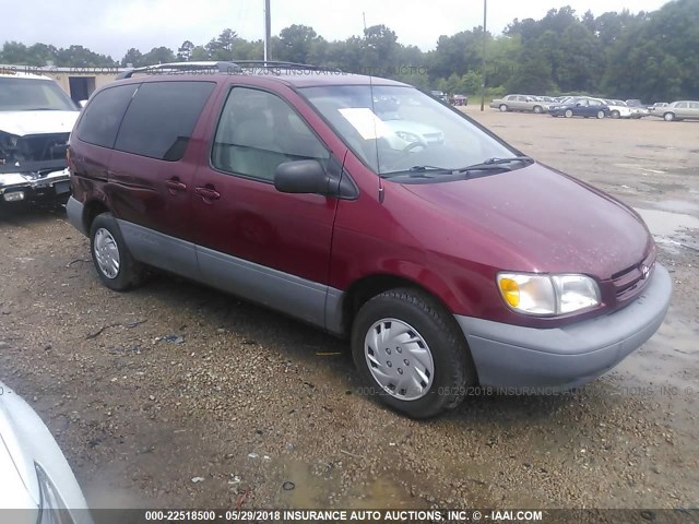 4T3ZF13C3YU256528 - 2000 TOYOTA SIENNA LE/XLE BURGUNDY photo 1