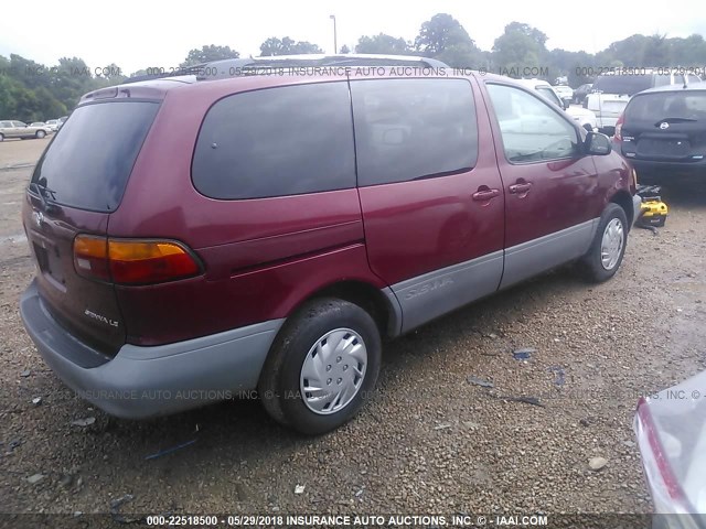 4T3ZF13C3YU256528 - 2000 TOYOTA SIENNA LE/XLE BURGUNDY photo 4