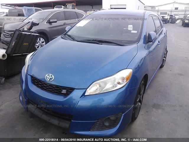 2T1KE4EE3AC042031 - 2010 TOYOTA COROLLA MATRIX S BLUE photo 2