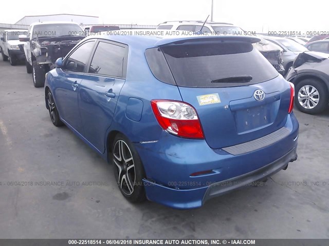 2T1KE4EE3AC042031 - 2010 TOYOTA COROLLA MATRIX S BLUE photo 3