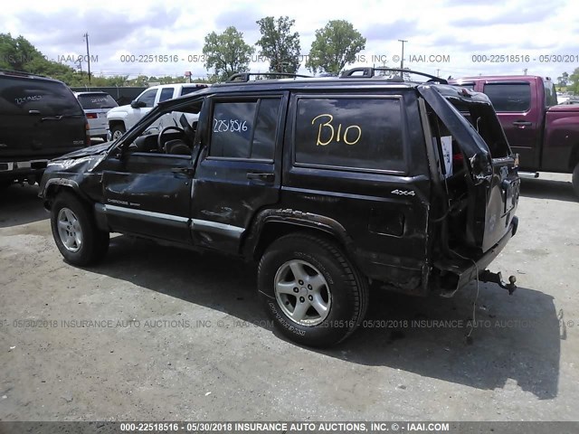 1J4FF48S9YL179391 - 2000 JEEP CHEROKEE SPORT BLACK photo 3