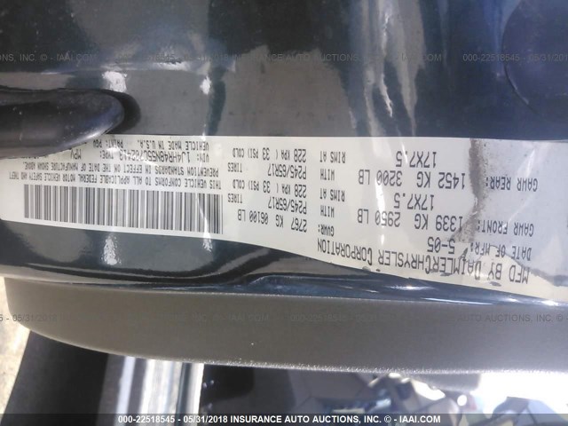 1J4HR48N55C702413 - 2005 JEEP GRAND CHEROKEE LAREDO/COLUMBIA/FREEDOM 绿色 照片 9
