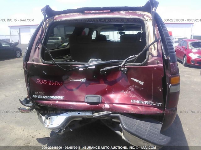 1GNFK16TX1J271016 - 2001 CHEVROLET SUBURBAN K1500 MAROON photo 6