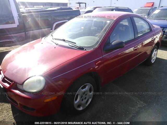 1B3ES26C52D646953 - 2002 DODGE NEON RED photo 2