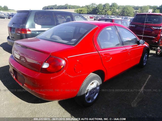 1B3ES26C52D646953 - 2002 DODGE NEON RED photo 4