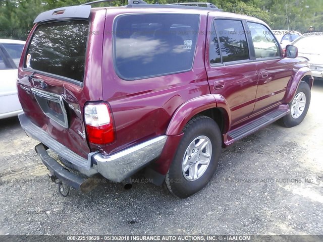 JT3HN86R220375534 - 2002 TOYOTA 4RUNNER SR5 RED photo 4