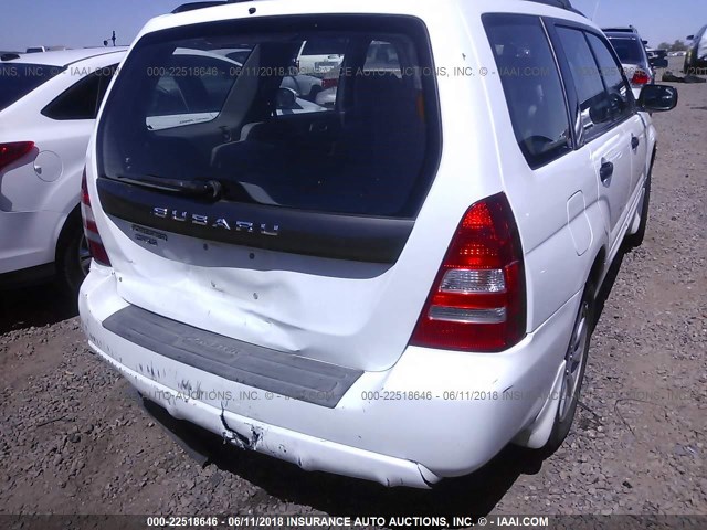 JF1SG65675H733956 - 2005 SUBARU FORESTER 2.5XS WHITE photo 6