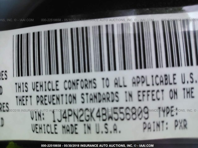 1J4PN2GK4BW556809 - 2011 JEEP LIBERTY SPORT 黑色 照片 9