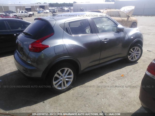 JN8AF5MR5CT106766 - 2012 NISSAN JUKE S/SV/SL GRAY photo 4