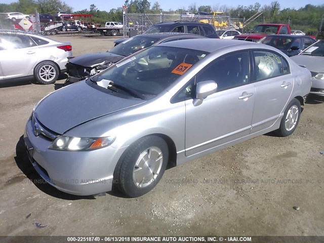 JHMFA36256S004879 - 2006 HONDA CIVIC HYBRID SILVER photo 2