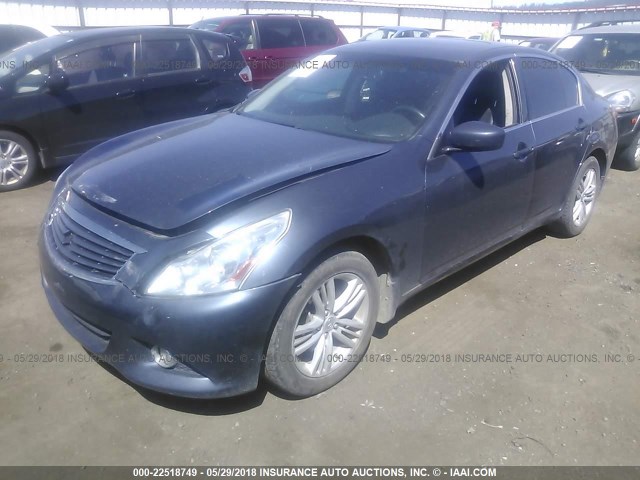 JN1DV6AR0CM730283 - 2012 INFINITI G25 BLUE photo 2