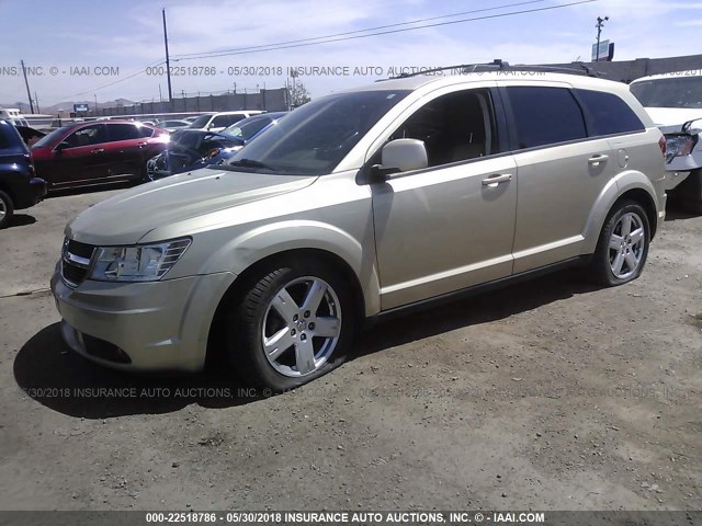 3D4PH5FV6AT122280 - 2010 DODGE JOURNEY SXT GOLD photo 2