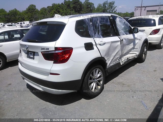 5UXWX9C5XE0D41061 - 2014 BMW X3 XDRIVE28I WHITE photo 4