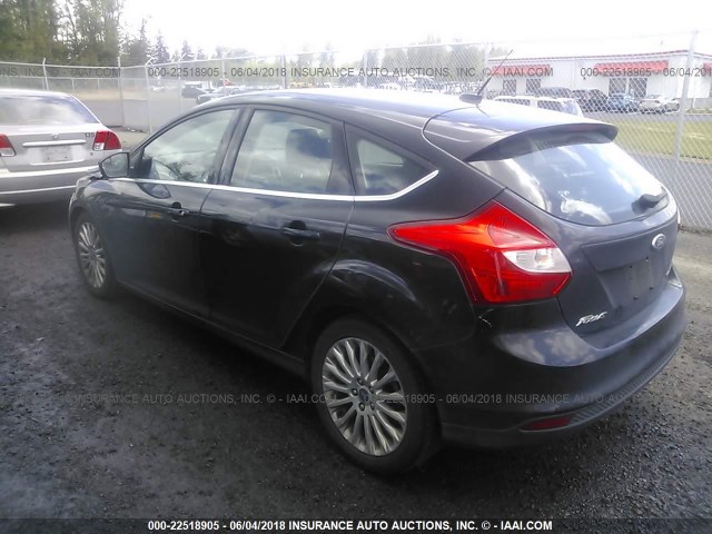 1FAHP3N27CL164803 - 2012 FORD FOCUS TITANIUM BLACK photo 3