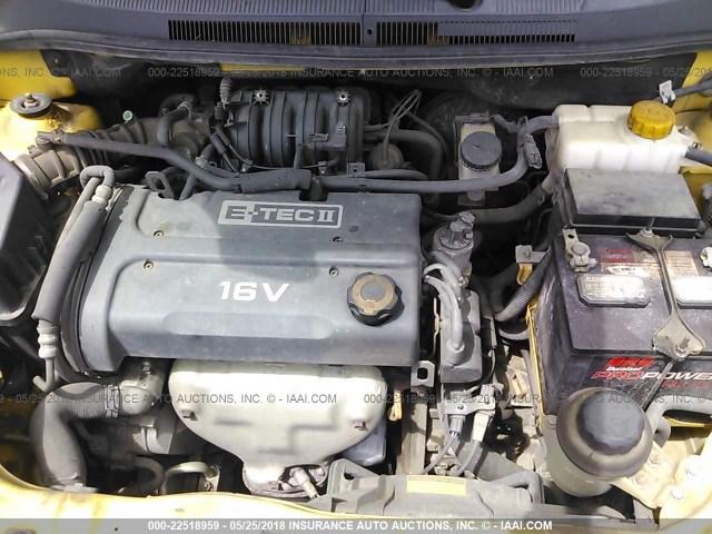 KL1TD56657B128752 - 2007 CHEVROLET AVEO LS YELLOW photo 10