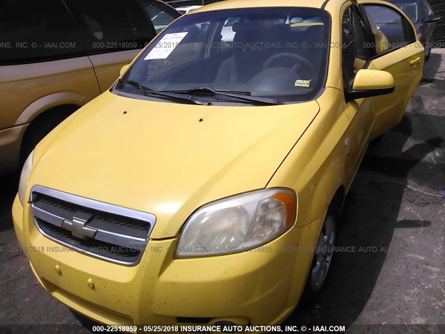 KL1TD56657B128752 - 2007 CHEVROLET AVEO LS YELLOW photo 2