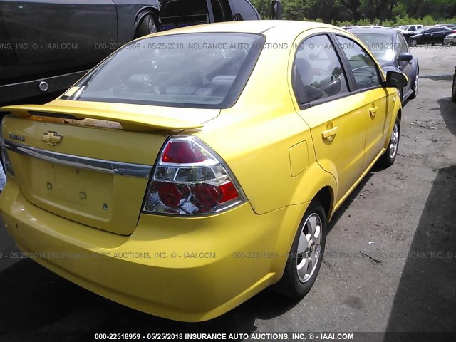 KL1TD56657B128752 - 2007 CHEVROLET AVEO LS YELLOW photo 4