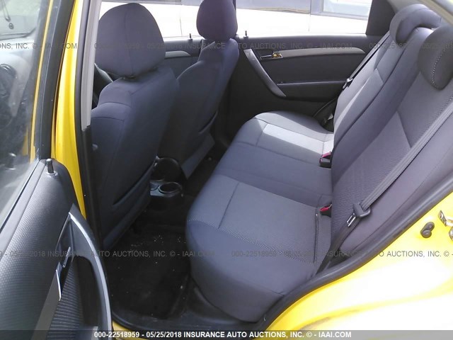 KL1TD56657B128752 - 2007 CHEVROLET AVEO LS YELLOW photo 8