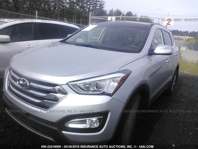 5XYZUDLB1EG166917 - 2014 HYUNDAI SANTA FE SPORT  SILVER photo 2