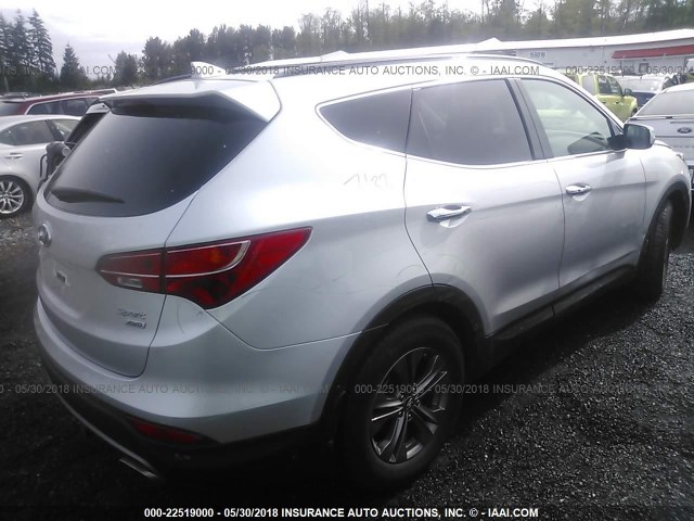 5XYZUDLB1EG166917 - 2014 HYUNDAI SANTA FE SPORT  SILVER photo 4