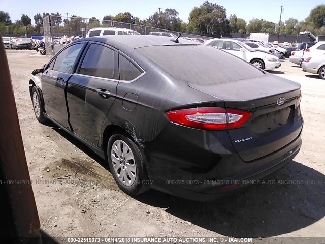 3FA6P0G76ER330022 - 2014 FORD FUSION S BLACK photo 3