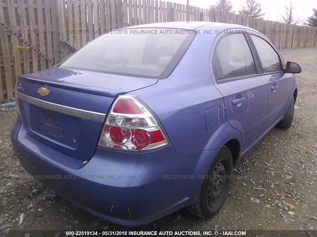 KL1TD56E29B625185 - 2009 CHEVROLET AVEO LS/LT BLUE photo 4