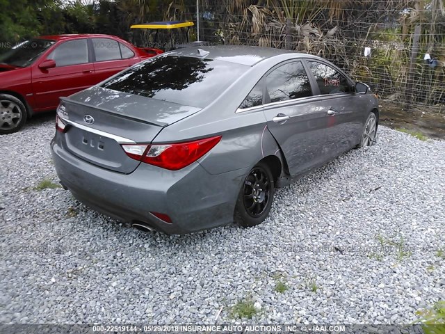 5NPEC4AC1EH885798 - 2014 HYUNDAI SONATA SE/LIMITED GREEN photo 4