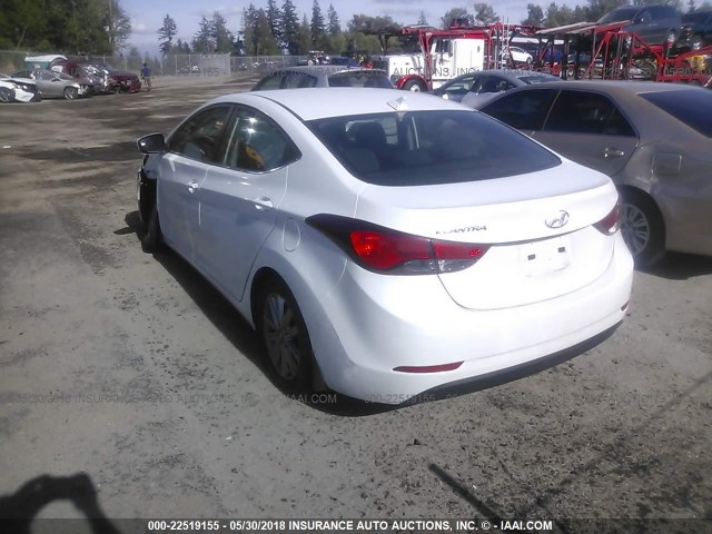 5NPDH4AE4FH552060 - 2015 HYUNDAI ELANTRA SE/SPORT/LIMITED WHITE photo 3