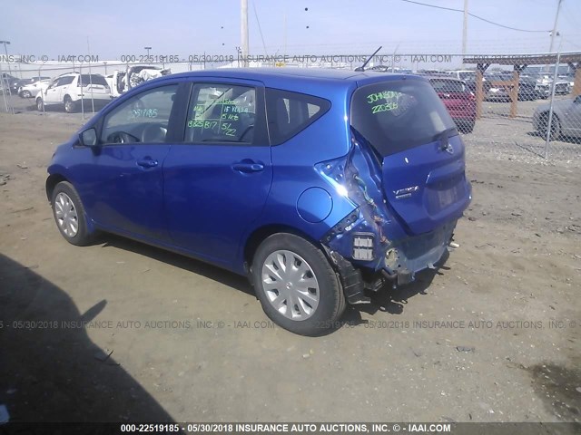 3N1CE2CP9FL440509 - 2015 NISSAN VERSA NOTE S/S PLUS/SV/SL/SR BLUE photo 3