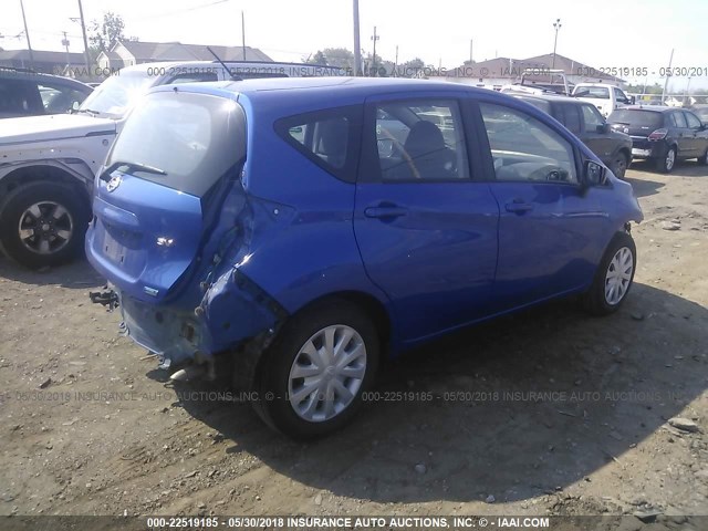 3N1CE2CP9FL440509 - 2015 NISSAN VERSA NOTE S/S PLUS/SV/SL/SR BLUE photo 4