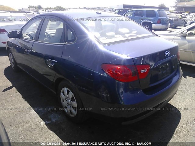 KMHDU46D58U320163 - 2008 HYUNDAI ELANTRA GLS/SE/LIMITED BLUE photo 3