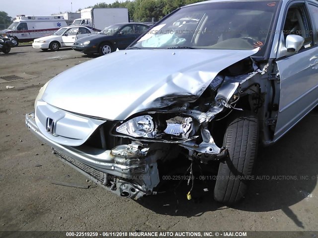 JHMES96655S015507 - 2005 HONDA CIVIC HYBRID BLUE photo 6