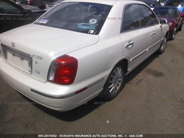 KMHFU45E04A332414 - 2004 HYUNDAI XG 350 WHITE photo 4