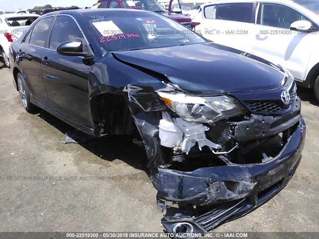 4T1BK1FK7CU019784 - 2012 TOYOTA CAMRY SE/XLE BLACK photo 1